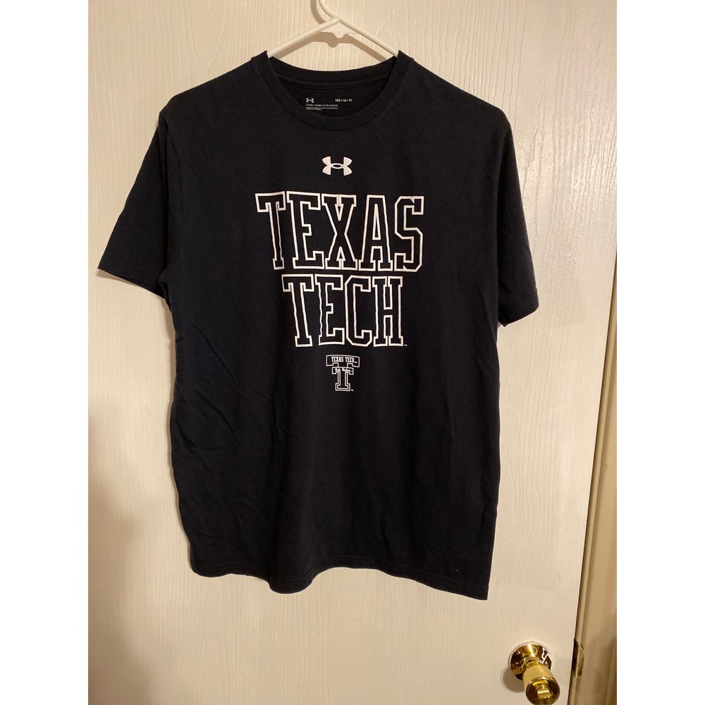 Under Armour Texas Tech Red Raiders T-Shirt Mens Medium Black Graphic Tee M 0529
